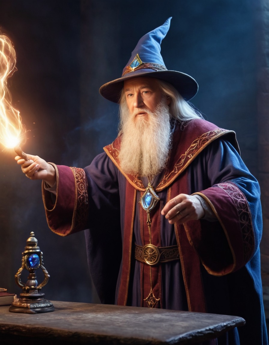 wizard, magic, remote control, fantasy, medieval, art