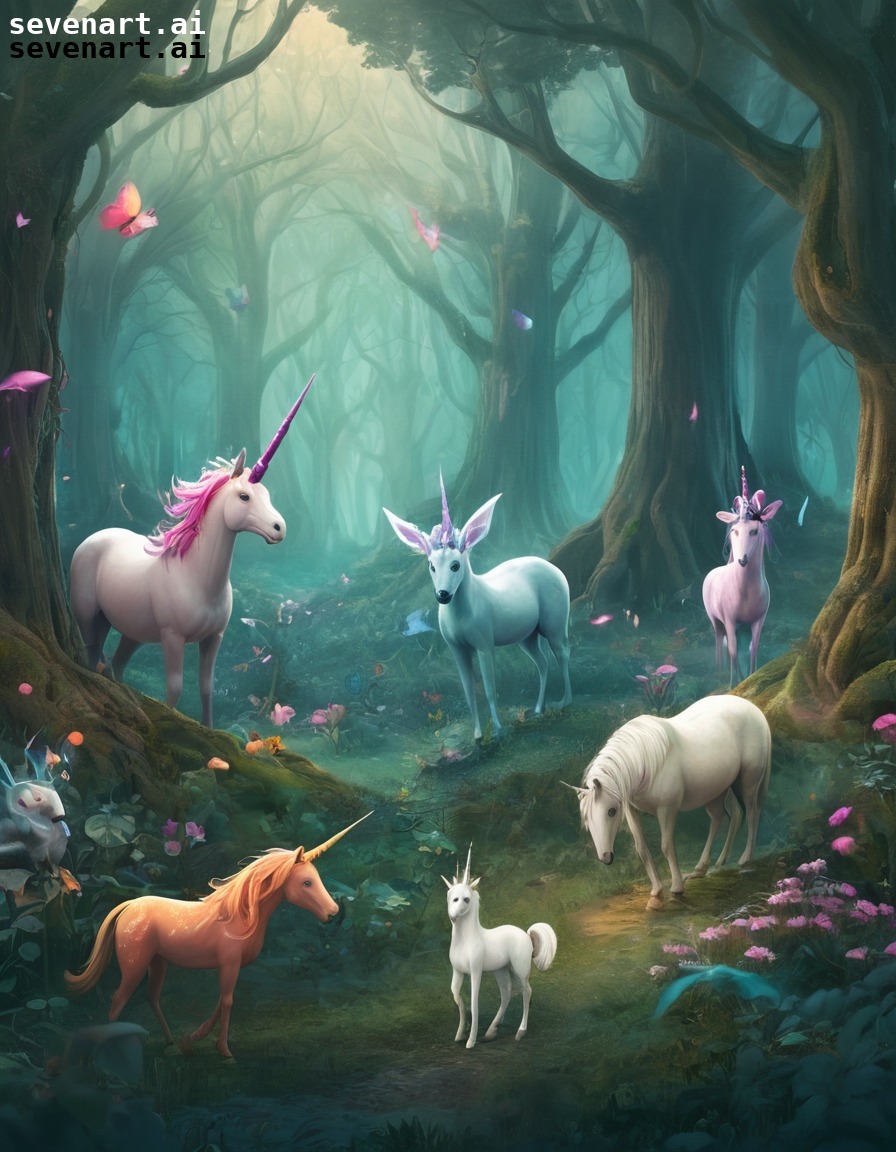 fantasy, whimsical, creatures, forest, magical