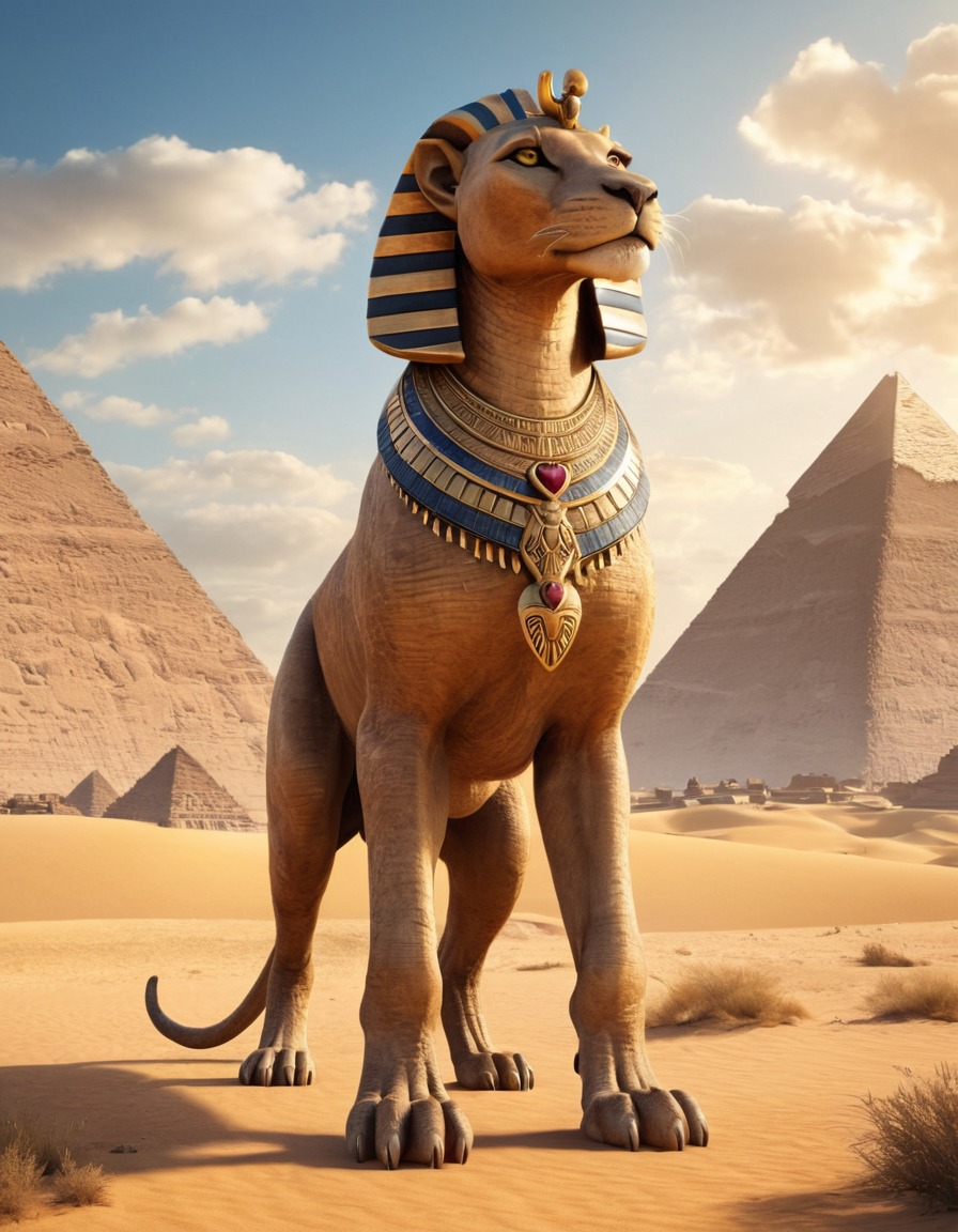 ammit, egyptian, fantasy, creature, mythology, landscape