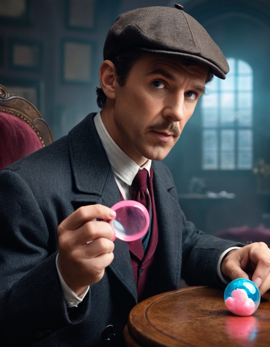 sherlock holmes, mystery, magnifying glass, bubble gum, detective, adventure, books