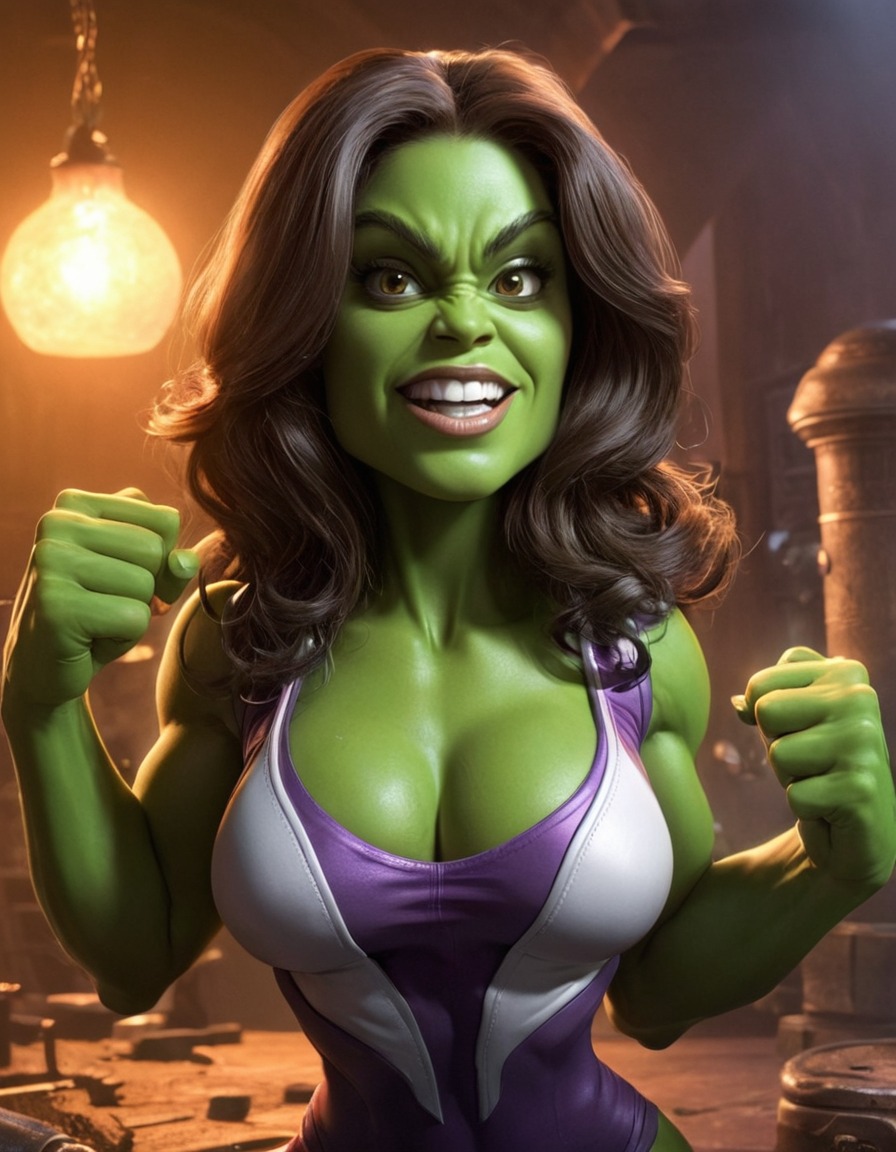 funny, she-hulk, caricature, marvel, superhero, comedy, entertainment