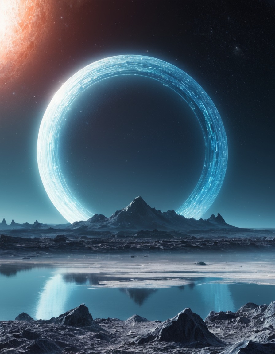 exoplanet, rings, ice, crystals, space, stars