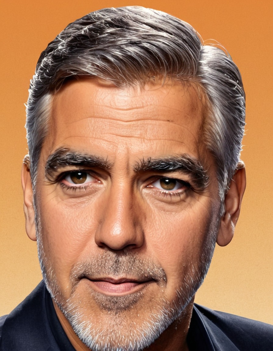 george clooney, portrait, painting, artist, celebrity, hollywood