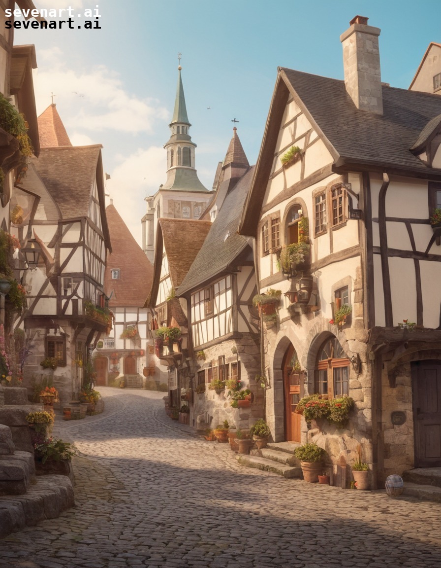 travel, europe, village, cobblestone, architecture