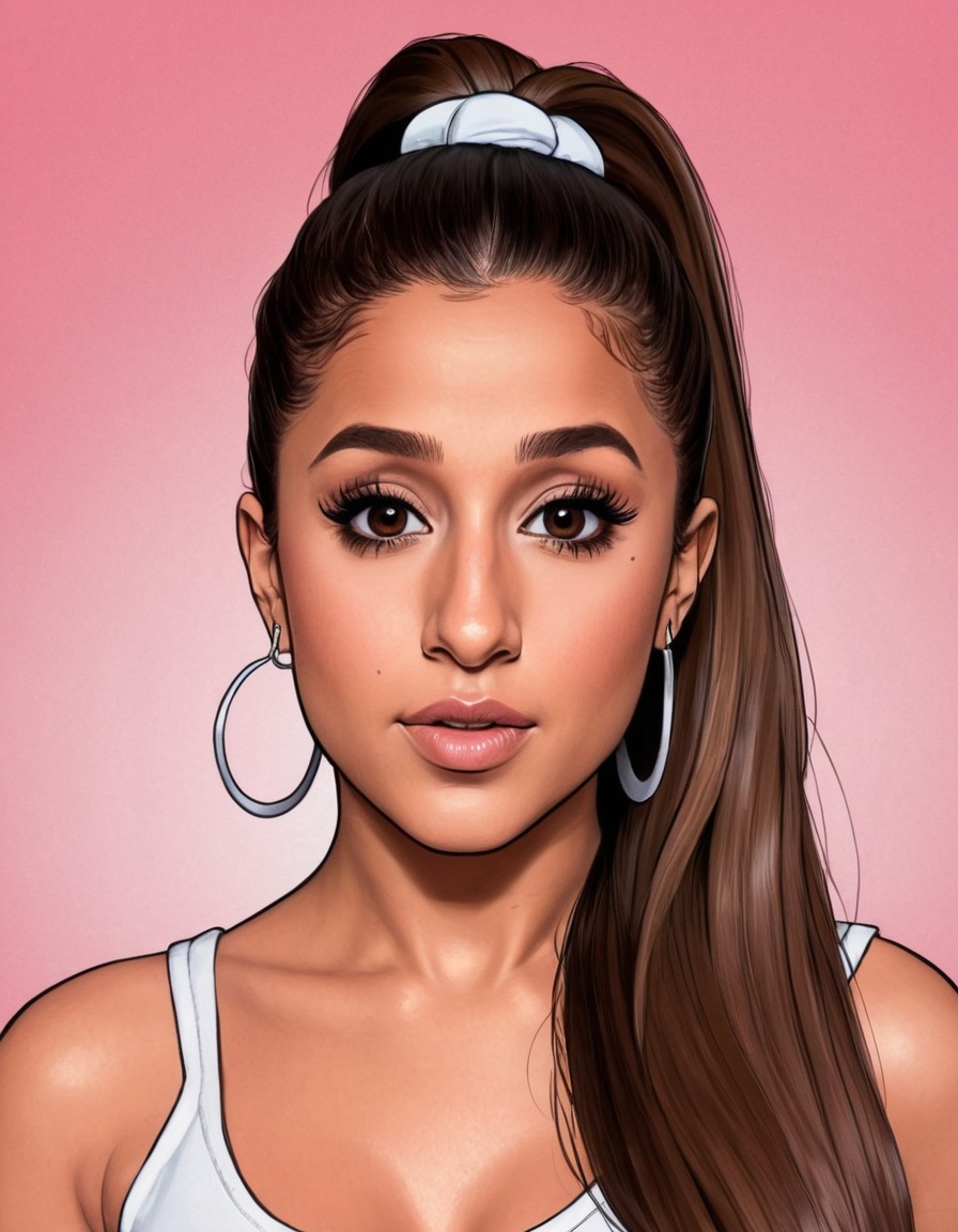 ariana grande, portrait, art, pop culture, pop music, celebrity, singer