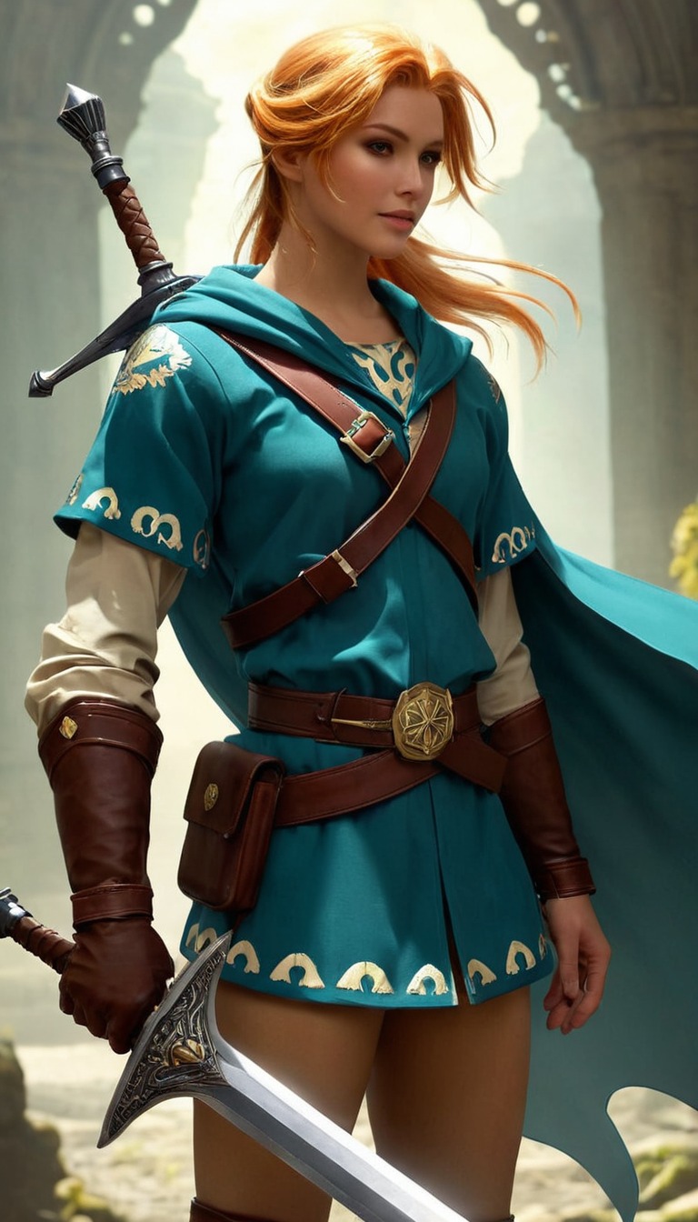 digitalart, fanart, characterdesign, portrait, videogamefanart, nintendo, warrior, digitalpainting, fantasycharacter, dailydeviation, hyrule, swords, warriorwomen, dailychallenges