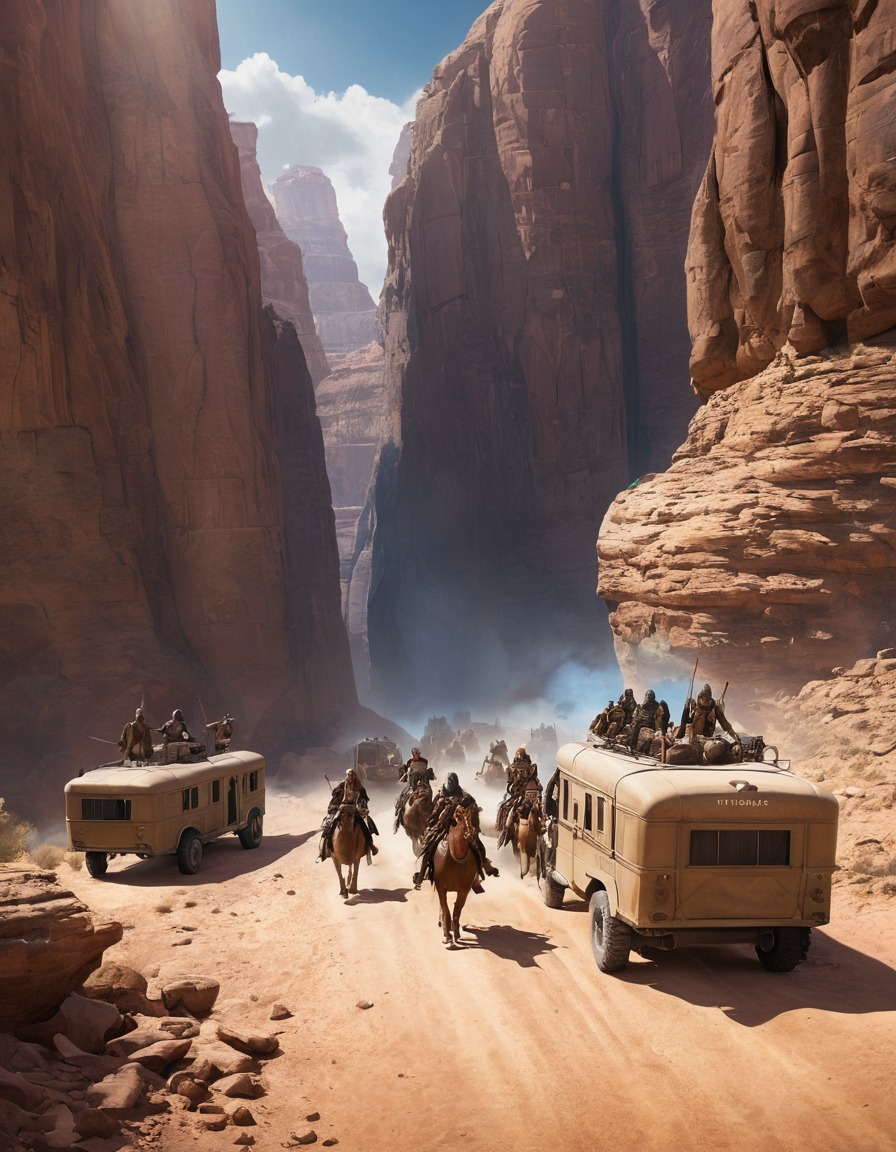 bandits, ambush, raiders, caravan, canyon, fallout, games, tv shows