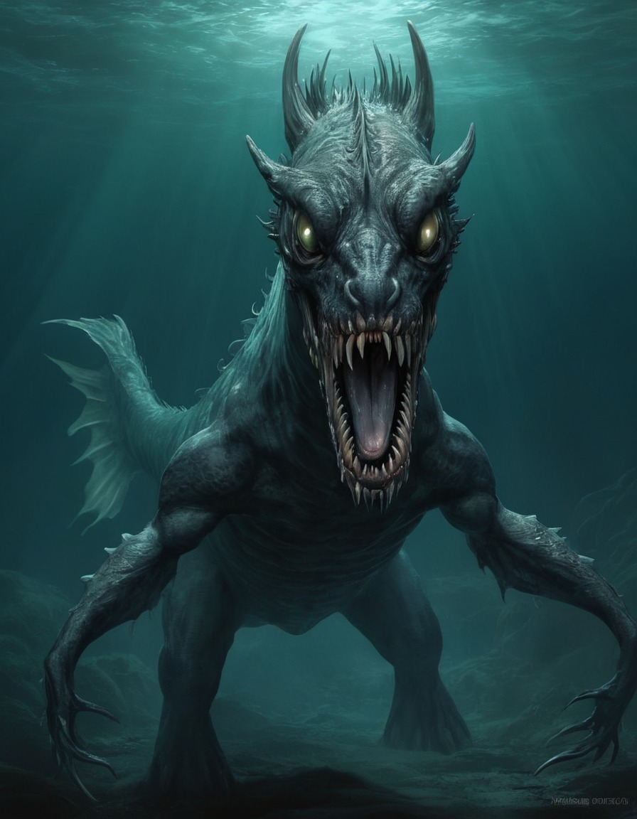 kelpie, epic, sea monster, mythical creature, scottish folklore, water spirit, celtic mythology