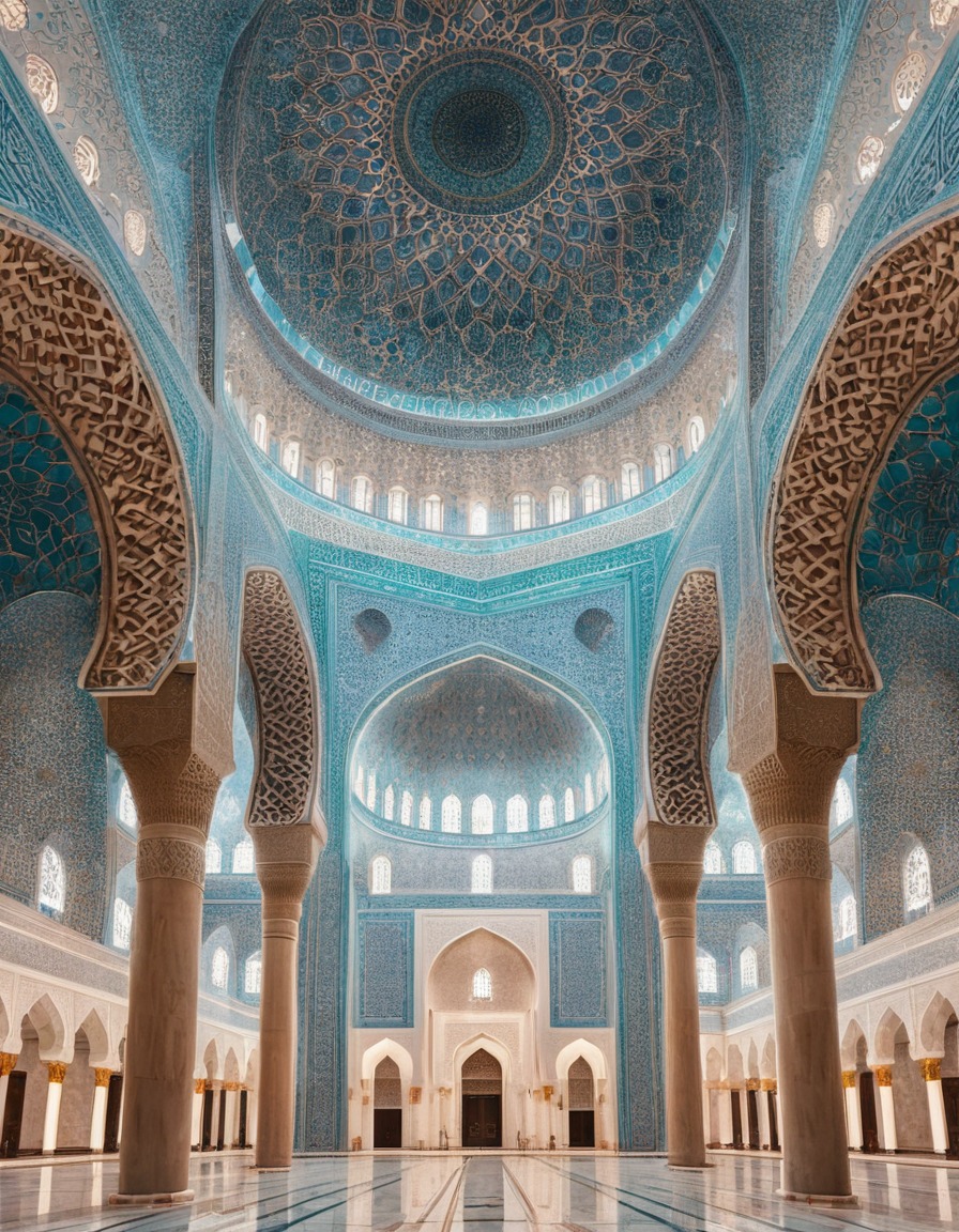 architecture, islamic, geometric patterns, mosque, majestic