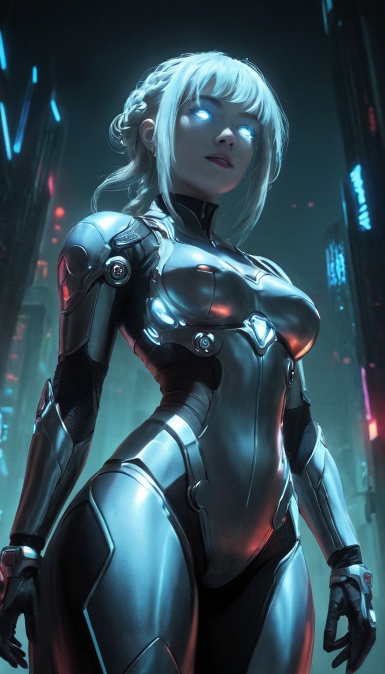 digitalart, characterdesign, cyberpunk, cyborg, animegirl, portrait