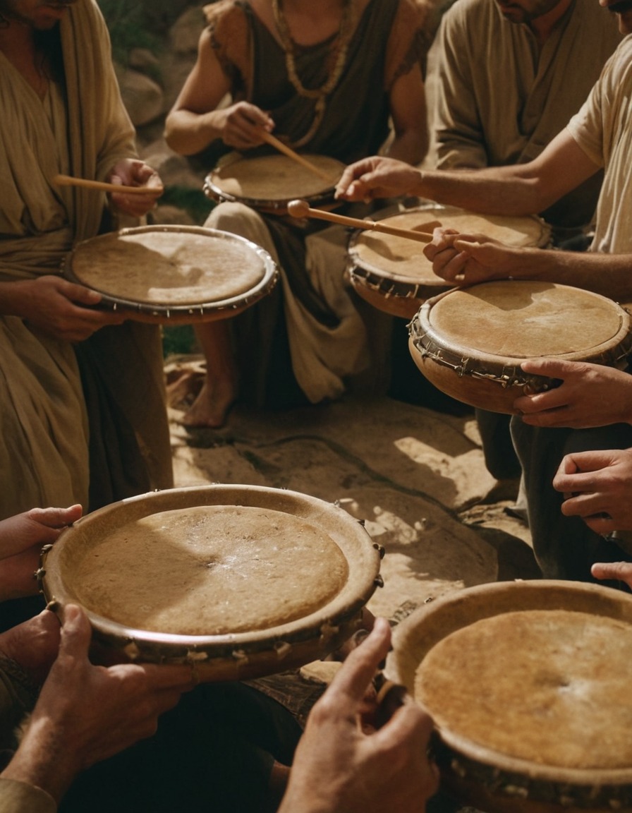 ancient musicians, tambourines, flutes, feast, ancient persia, 400 bc, persian culture