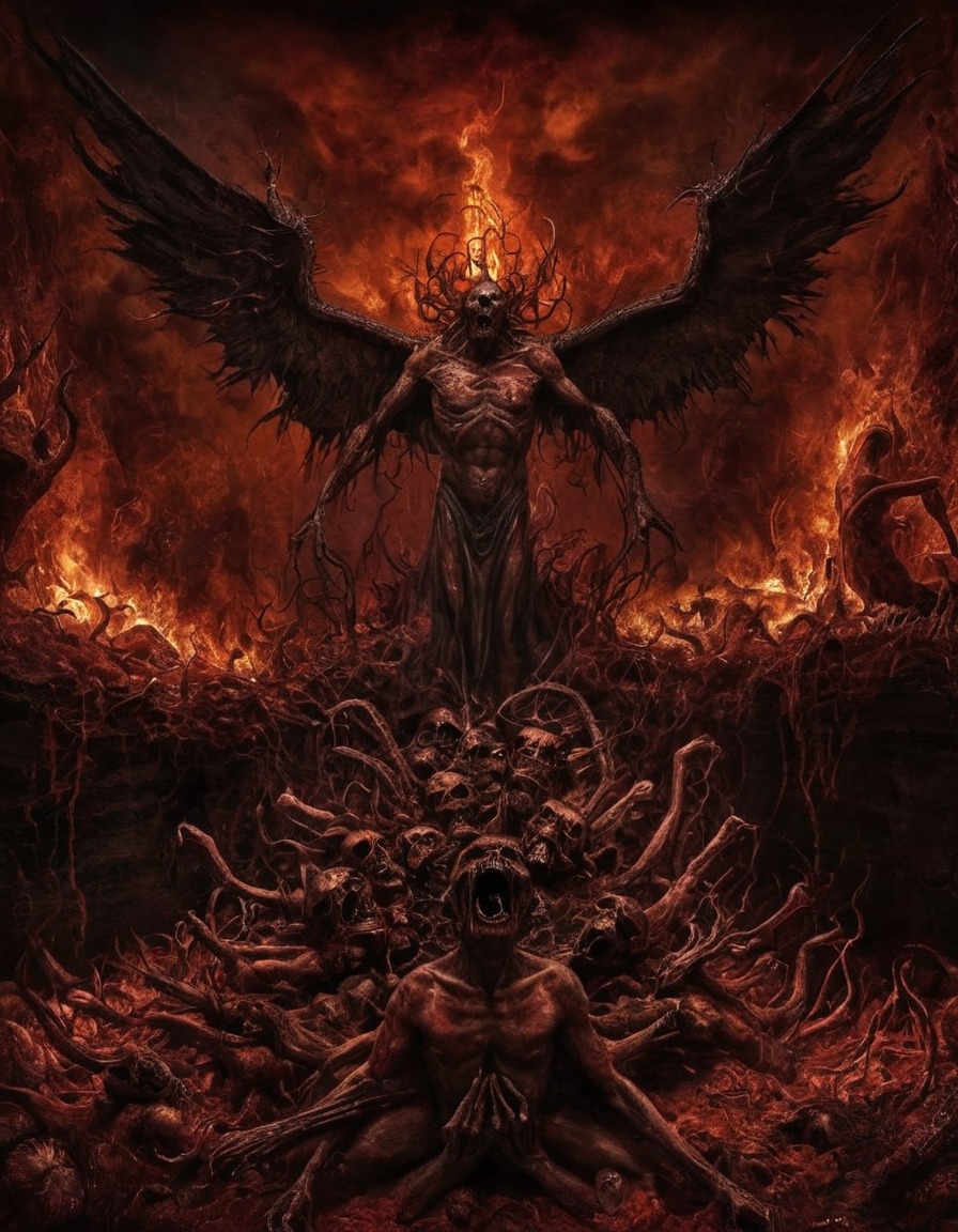 curses, blasphemies, hell, echoes, screams, damnation