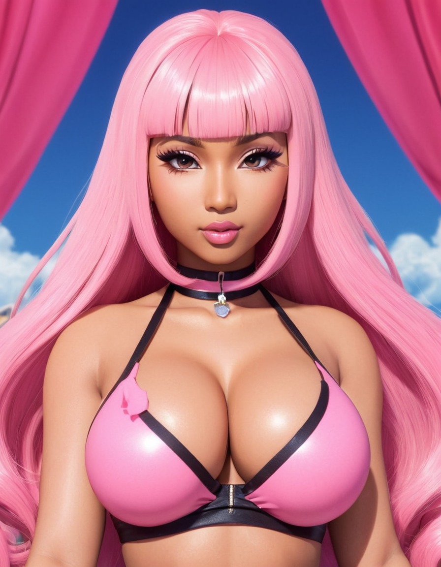 nicki minaj, anime, rapper, music artist, pop culture, cartoon, celebrity