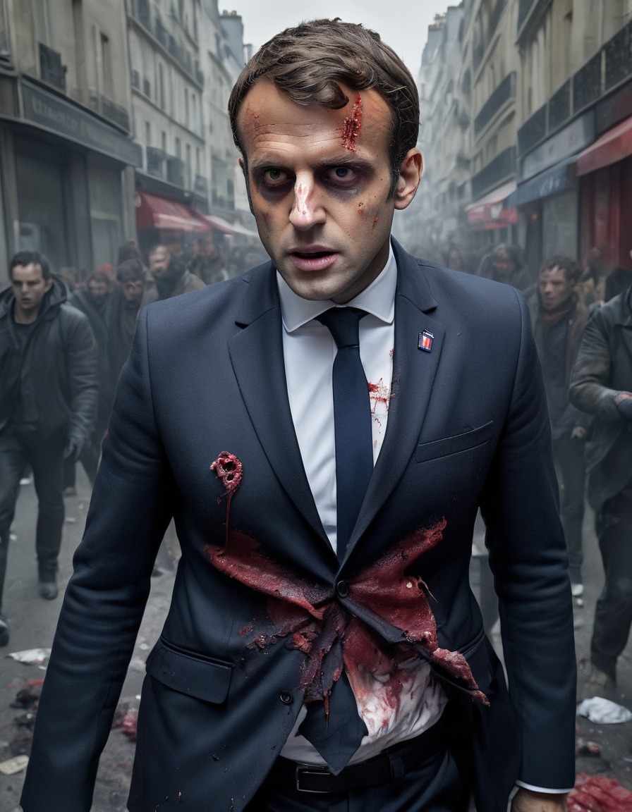 emmanuel macron, zombie, paris, apocalyptic, france, politics