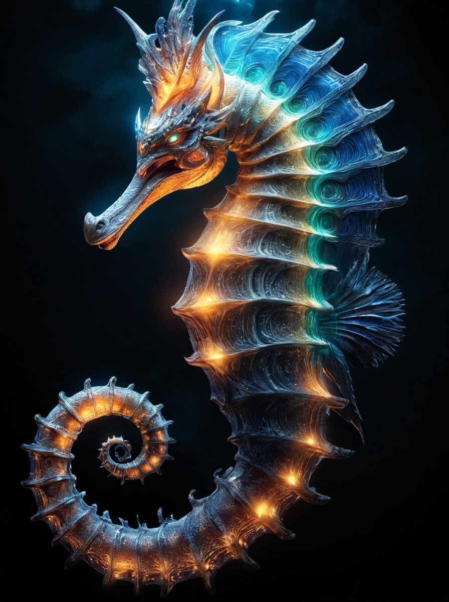 digitalart, characterdesign, magic, fantasyart, digitalpainting, conceptart, surreal, sea, creature, animal, beautiful, bioluminescent, colorful, dailydeviation, epic, nature, photoshop, seahorse, serene, sweet, dailychallenge