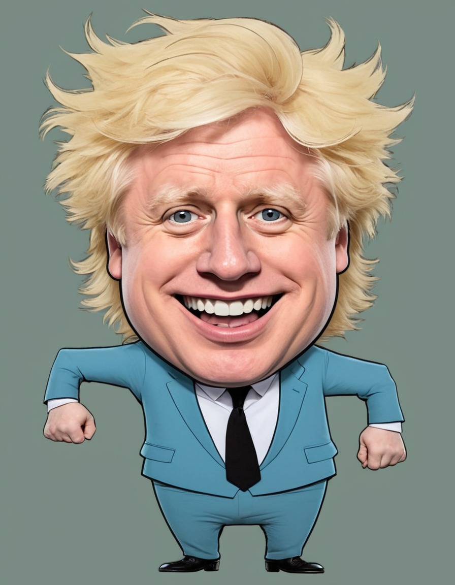 cartoon, boris johnson, exaggerated, caricature, politics