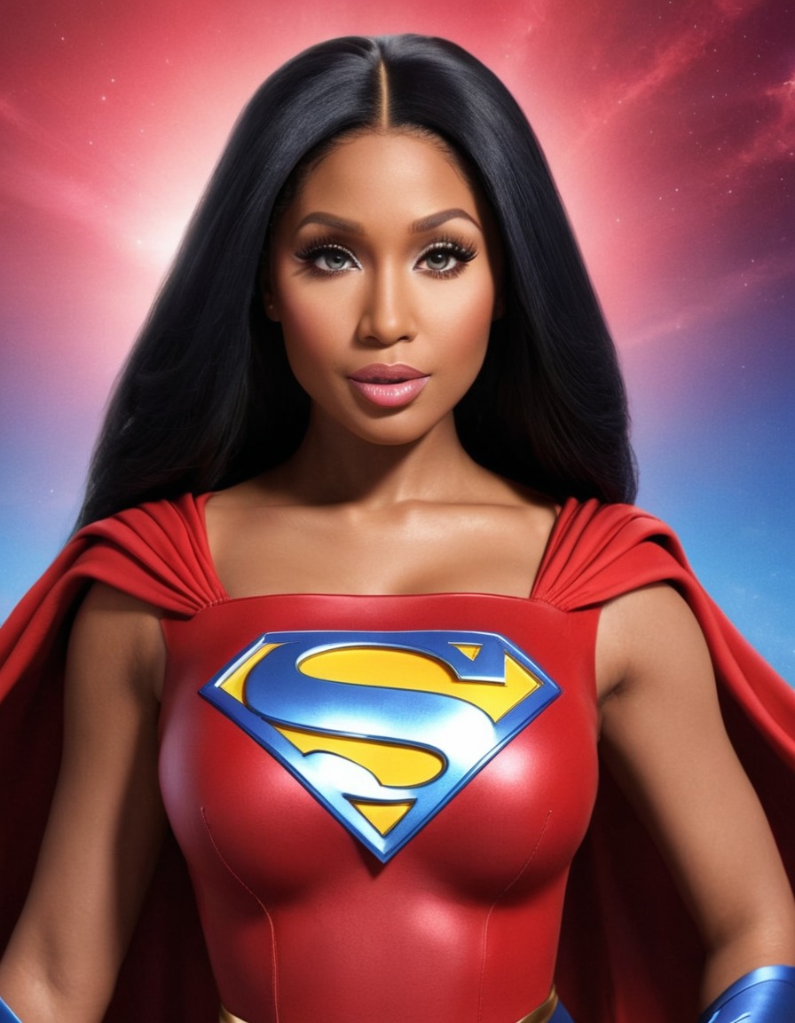 nicki minaj, supergirl, superhero, hip hop, rap, fashion icon