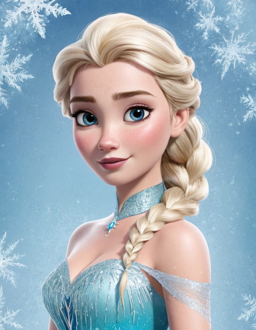 elsa, frozen, portrait, ice, disney, magic, movies