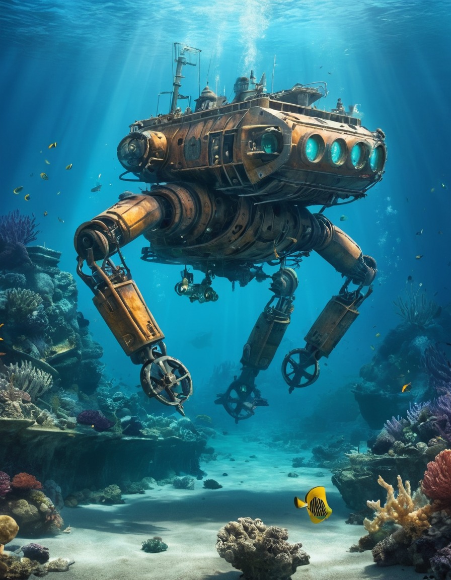 underwater, robot, repair, shipwreck, technology, robots