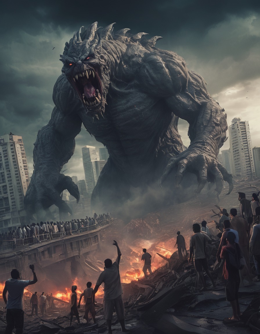 monster, havoc, skyline, mumbai, panic, destruction