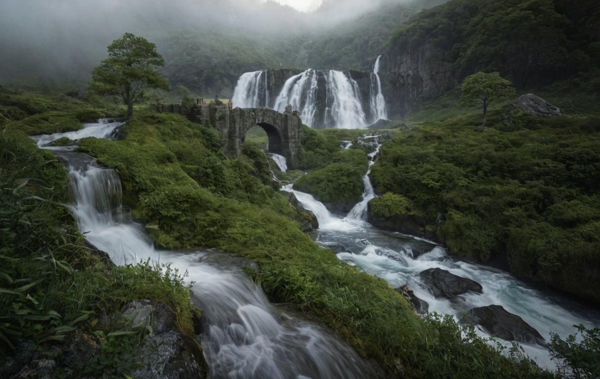 nature, landscape, flowers, fog