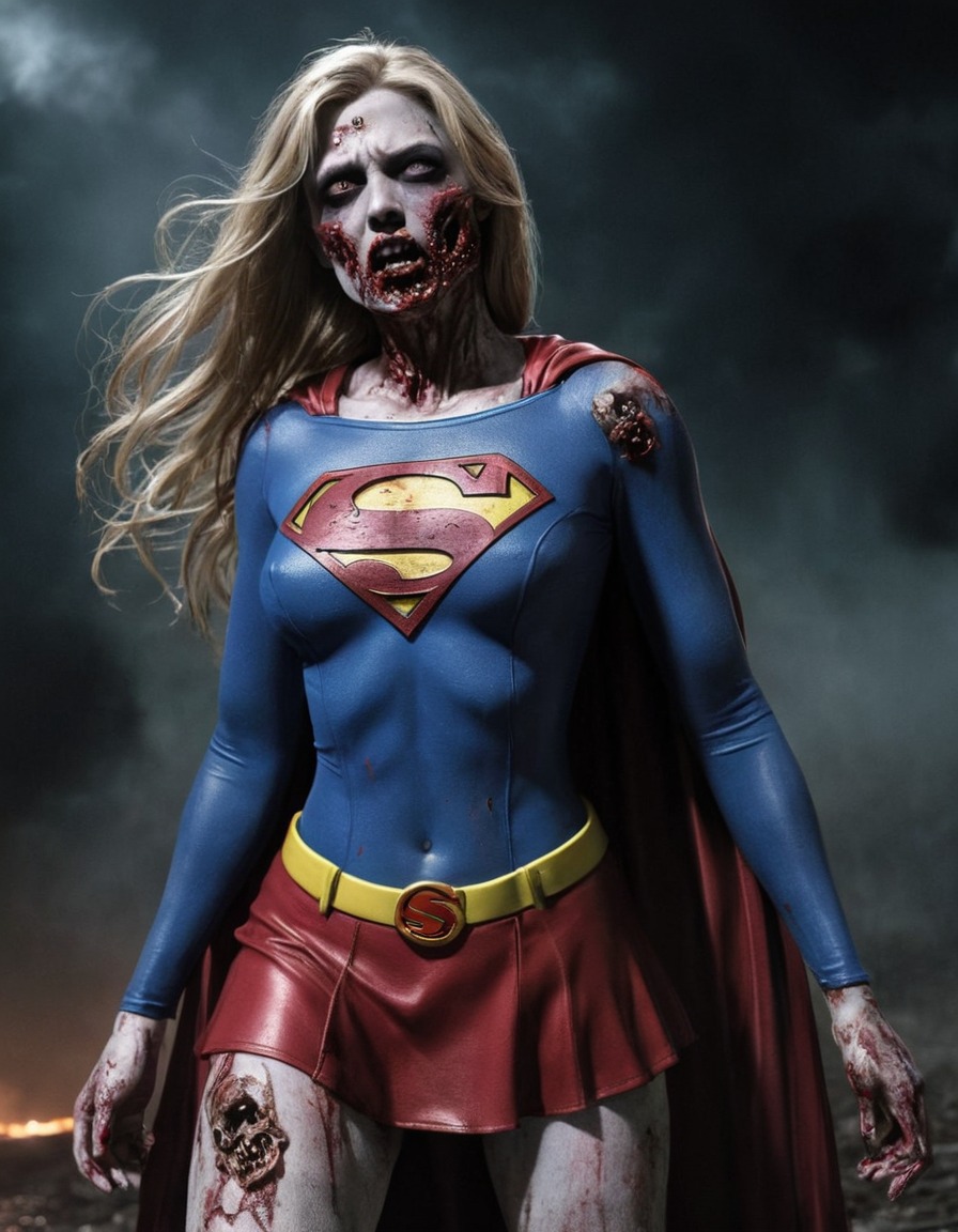 zombie, supergirl (dc comics), horror, undead, comic character, dc universe