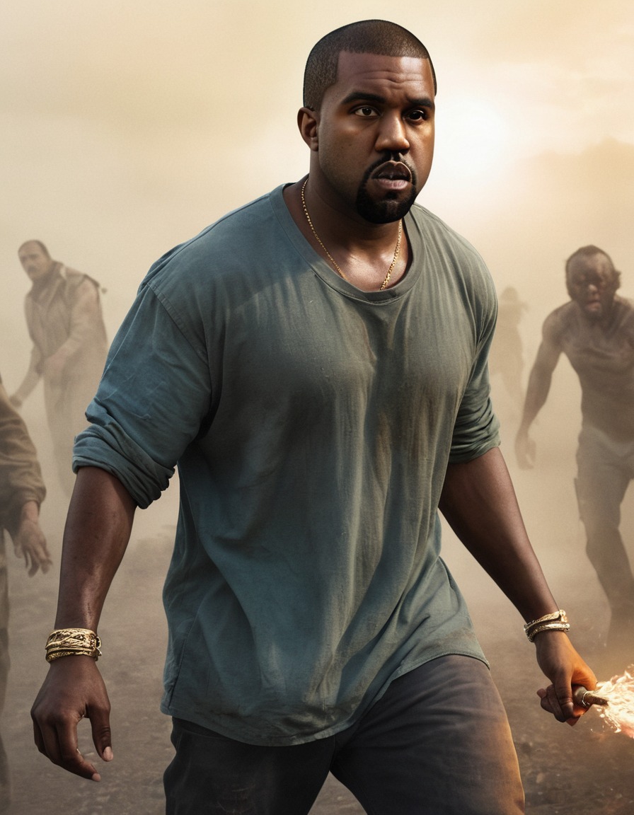 kanye west, zombie, fight, celebrity, musician, pop culture