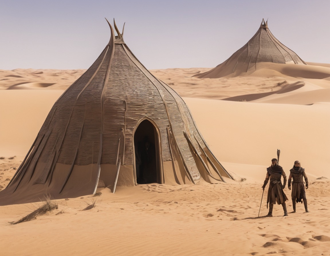 sci-fi, desert, sand dunes, nomadic, tribal, dune