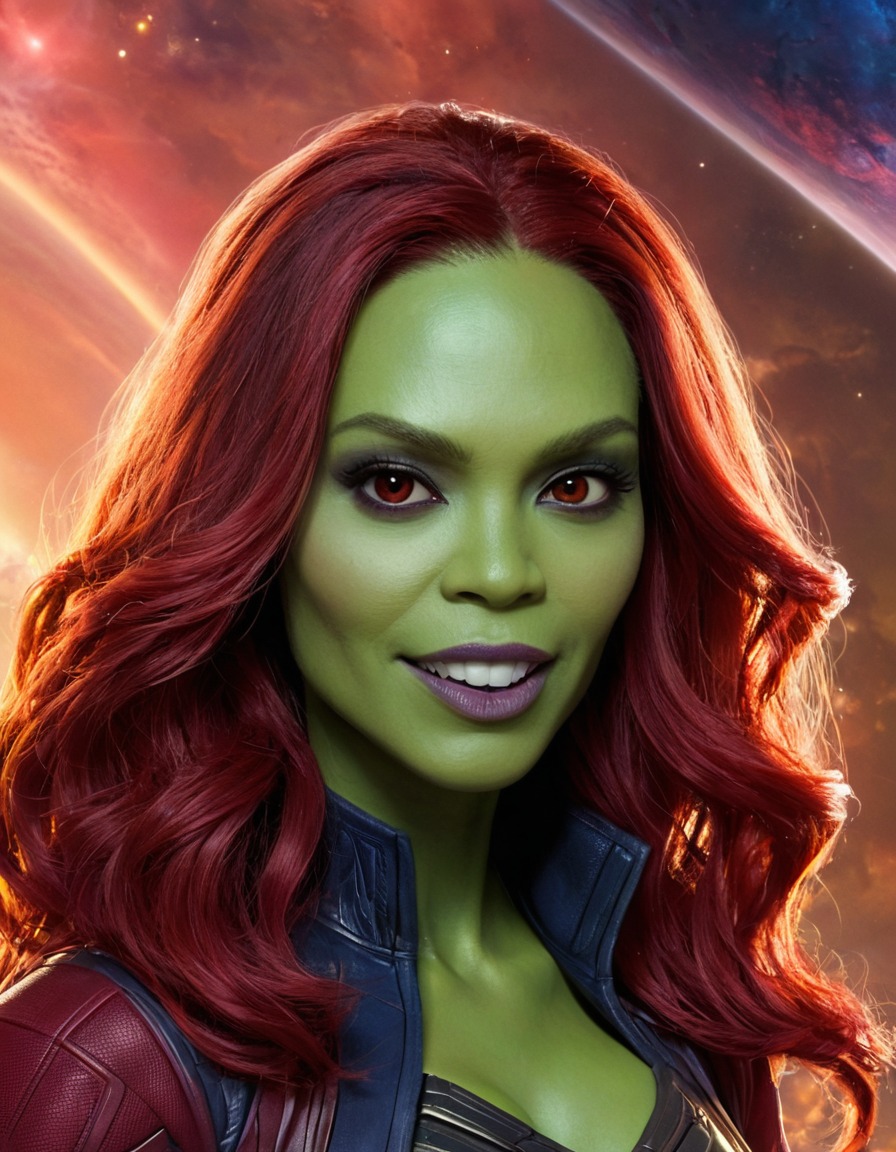 fun, gamora, guardians of the galaxy, caricature, marvel, humor