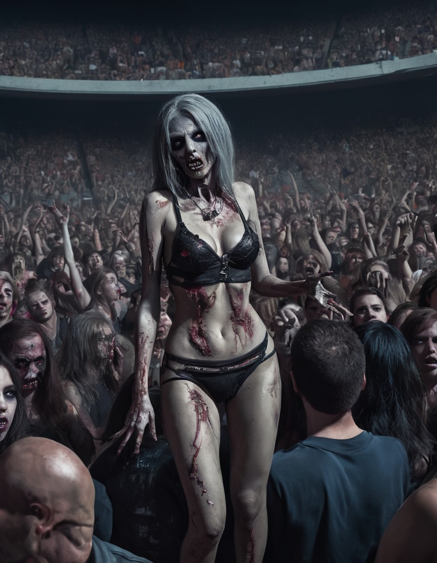 zombie, rock concert, stadium, music, horror, entertainment