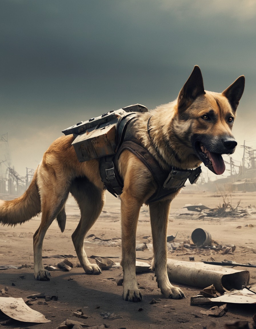 loyal, dog, scavenging, post-apocalyptic, wasteland, fallout, games, tv shows