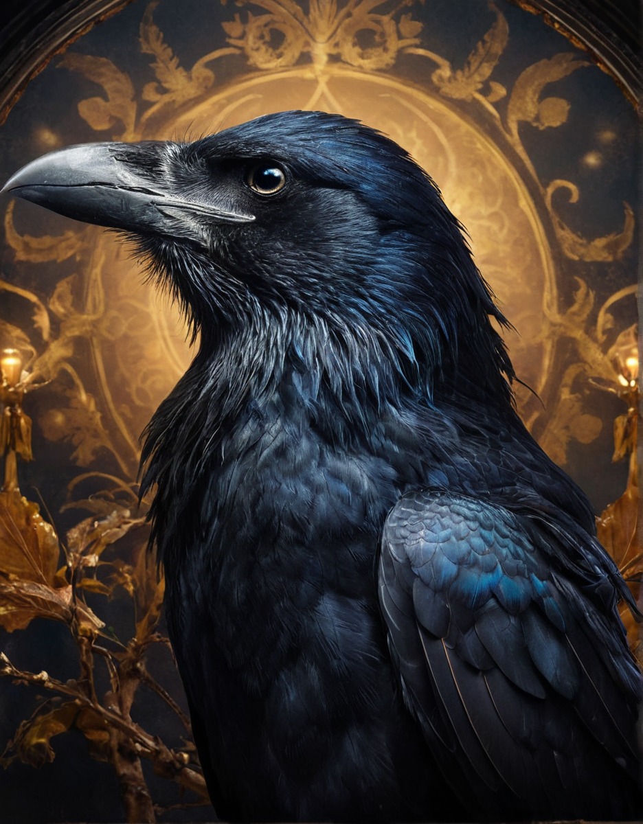 digitalart, bird, ravens