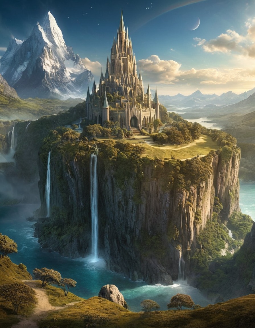 fantasy, landscape, elven realms, tolkien, nature, mystery, john tolkien, tolkien