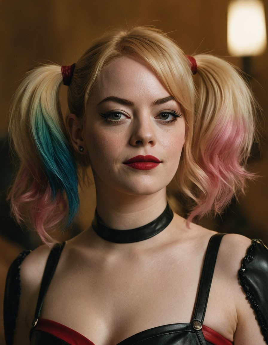 harley quinn, emma stone, dc comics, character portrayal, actors, superhero, villain