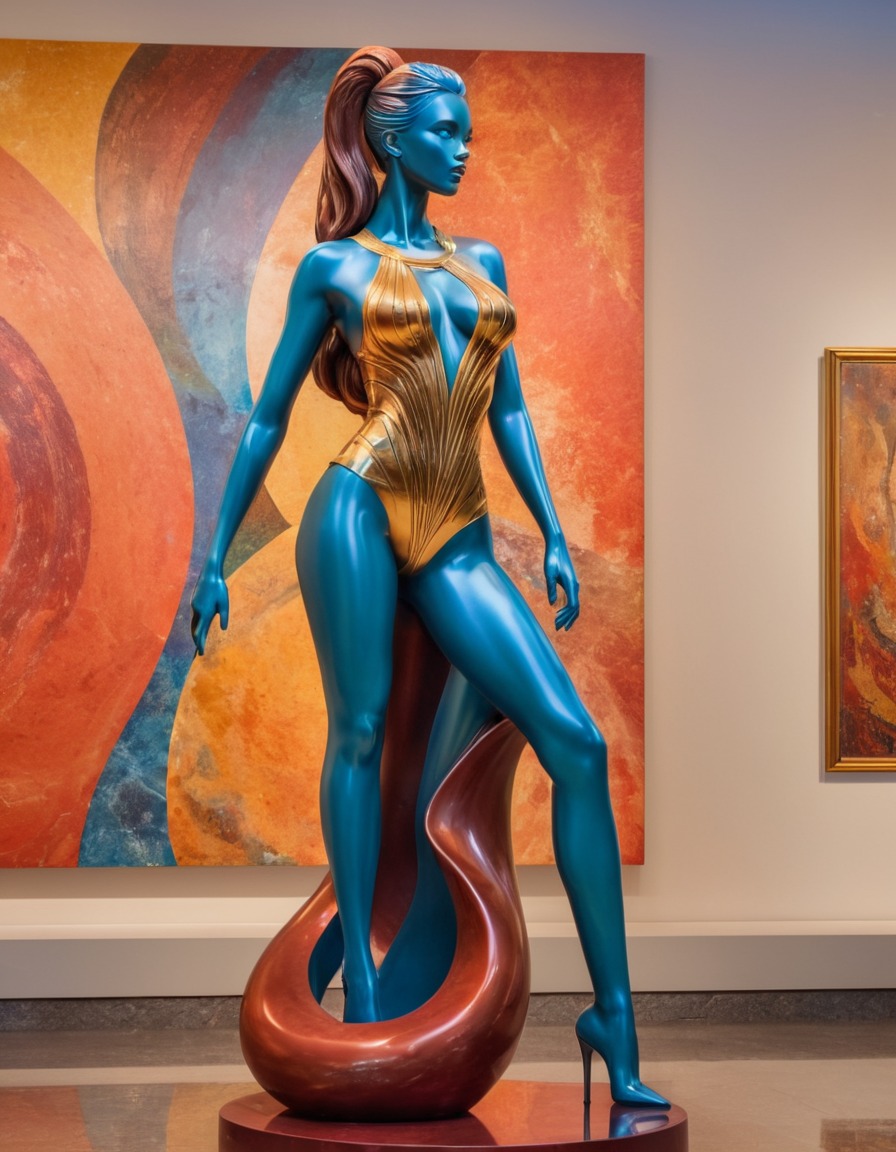 museum, sculpture, art, beauty, woman, sexy