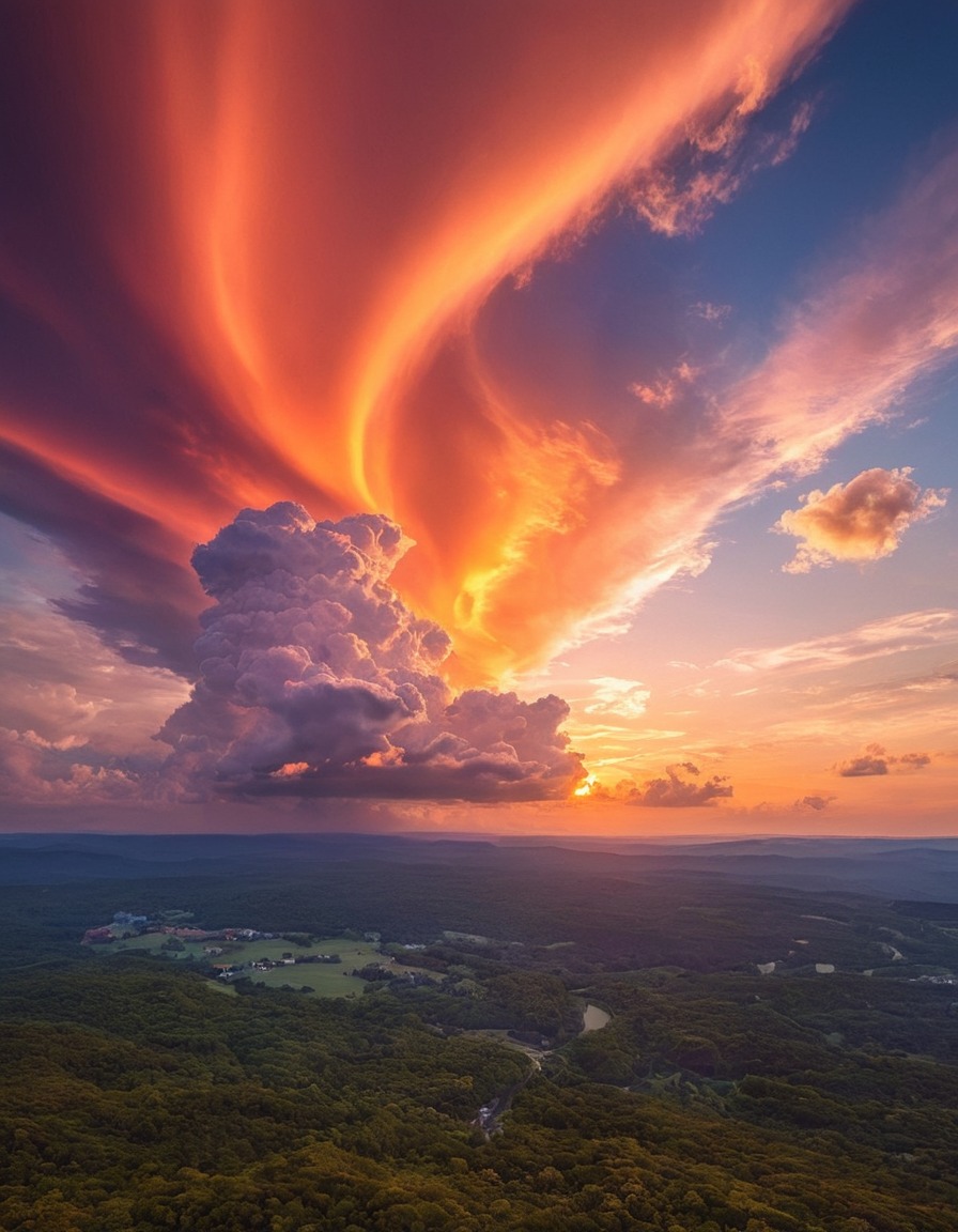 sunset, sky, clouds, nature, colorful