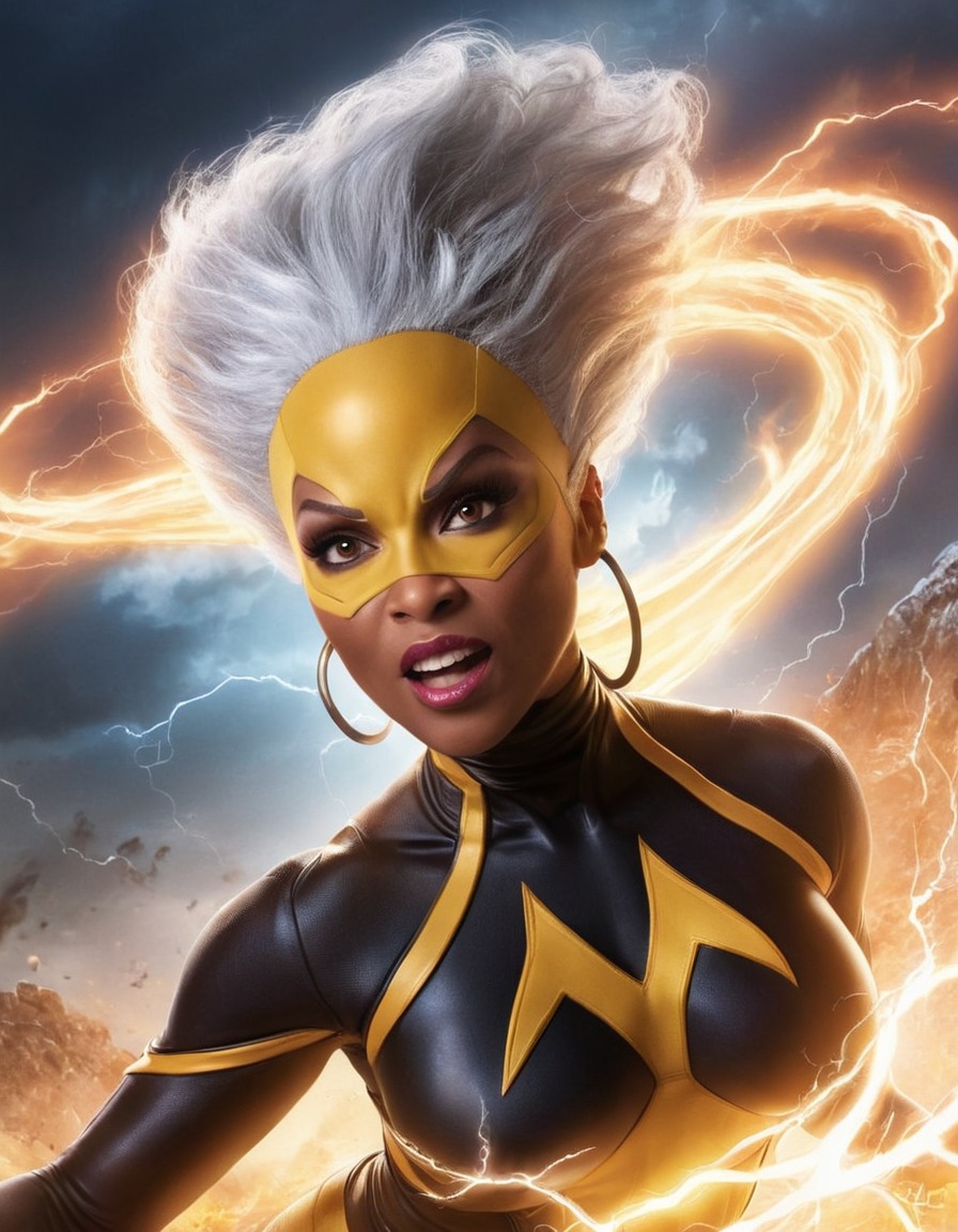 fun, storm (x-men), caricature, marvel, x-men, superhero, comedy