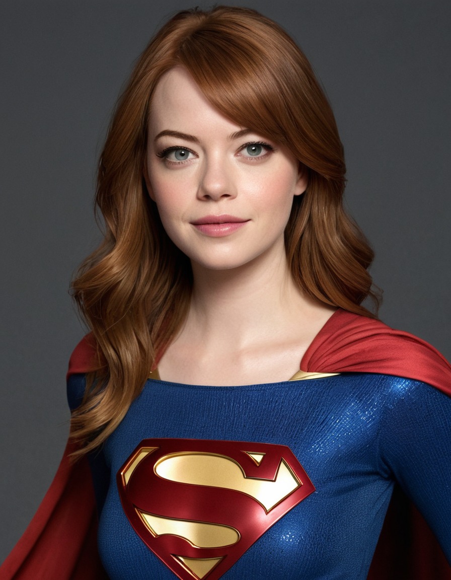 emma stone, supergirl, actress, dc comics, superhero, fanart