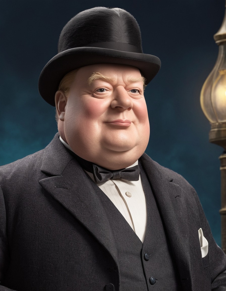 winston churchill, impersonator, comedy, funny, fat