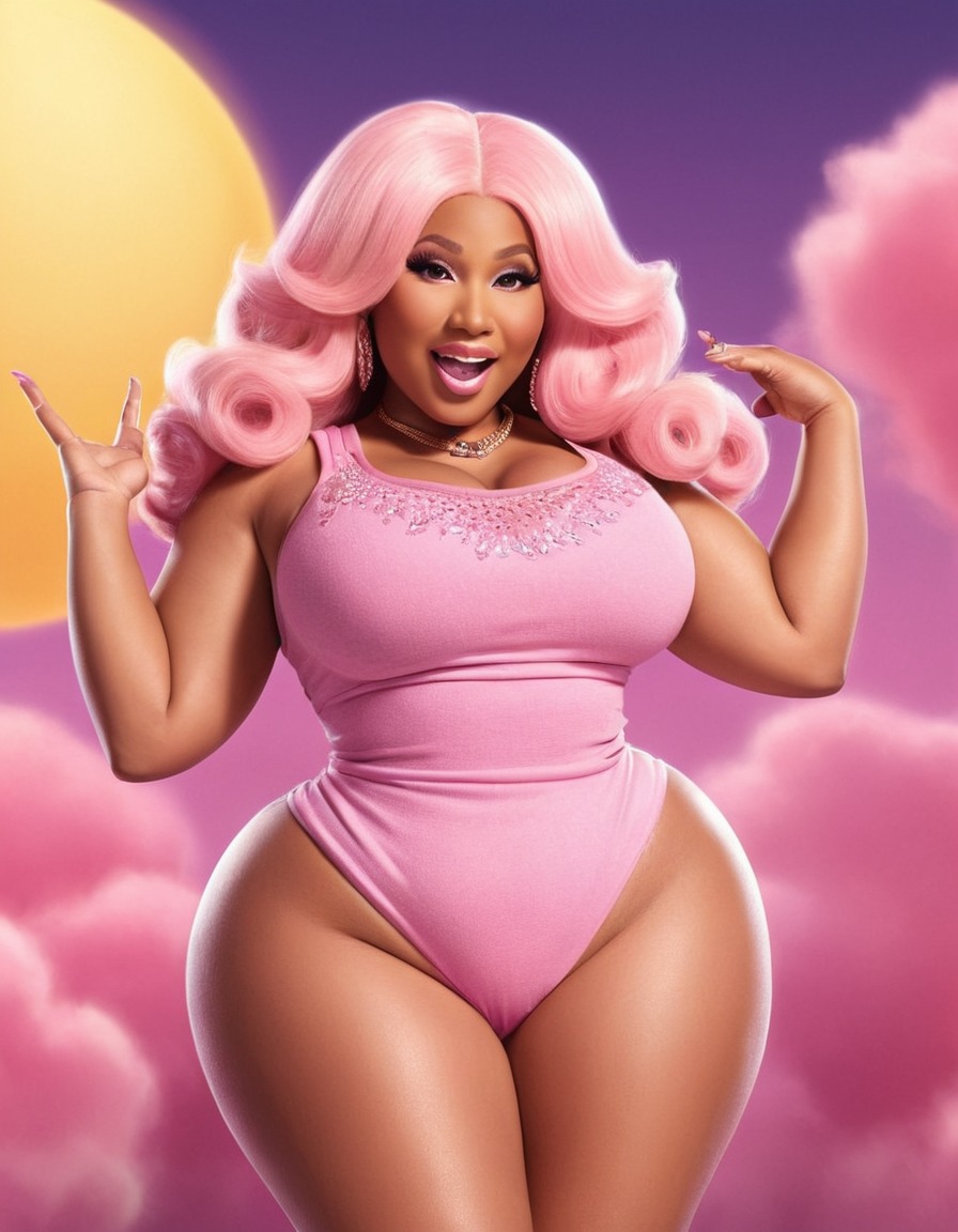 illustration, nicki minaj, body positivity, curves, playful, lighthearted, fat