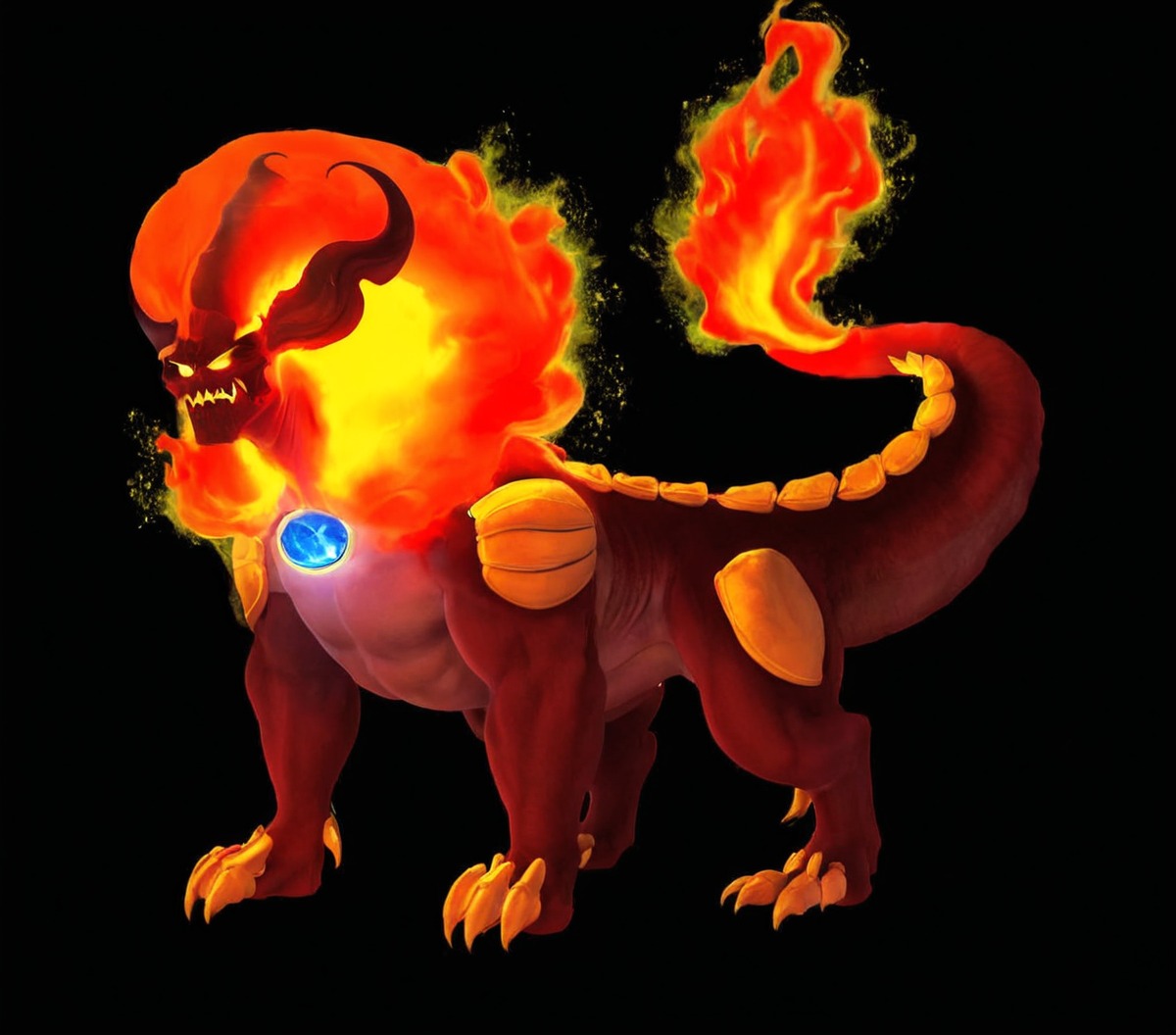 dog, dragon, guardian, lion, mane, pitbull, salamander, fire, foodog