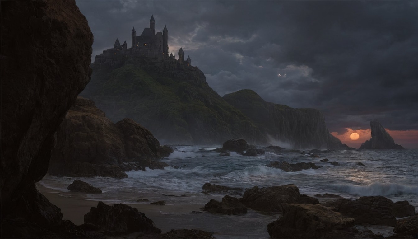 concept, path, rpg, sea, art, dark, dead, digital, exile, game, illustration, image, ocean, painting, screen, storm, photobash