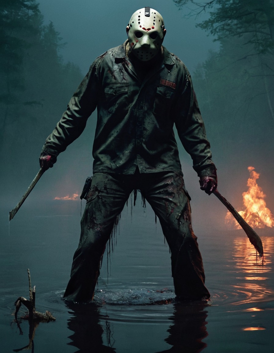 jason voorhees, friday the 13th, zombie, horror, lake, undead