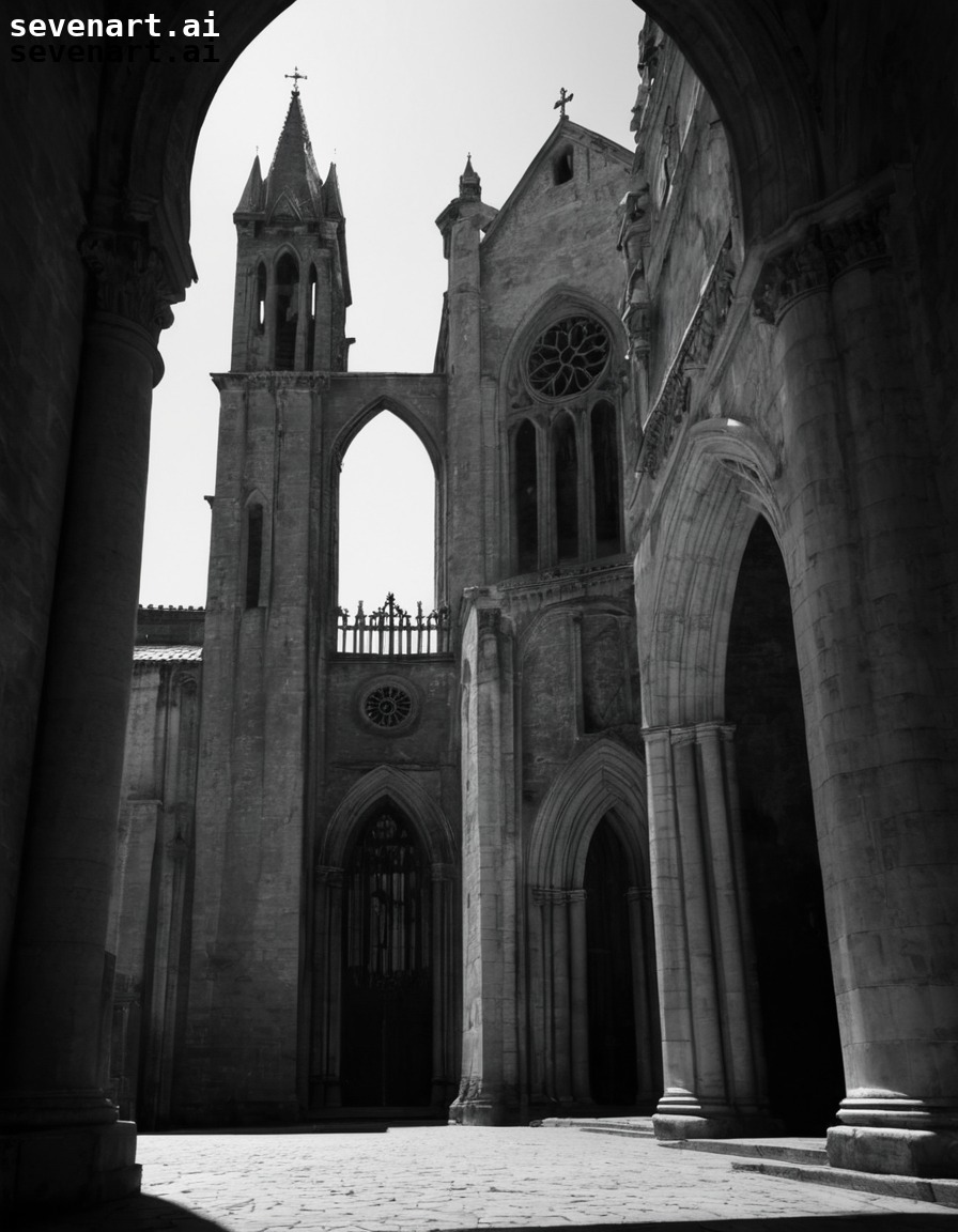 architecture, historic, contrast, black and white, cathedral