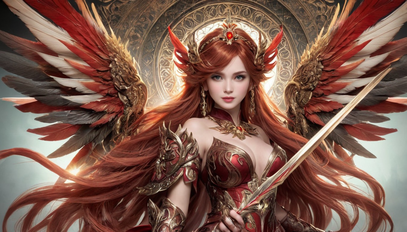 angel, angelwarrior, angelwing, characterdesign, dailydeviations, digitalartwork, digtialart, edited, epicfantasy, exclusive, fantasy, fantasyart, fantasyartwork, fantasycharacter, fantasygirl, fantasywarrior, intricatedesign, redhairedgirl, sword, wallpaper, warriorwoman, weapondesign, digitalcreations, magicalfantasy, mysticalfantasy, angelicbeauty, aiart, fantasybeauty, fantasycreations