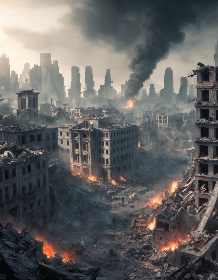 destruction, warfare, cityscape, conflict, aftermath, war