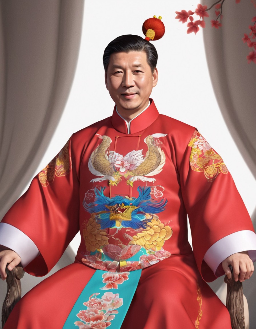 xi jinping, traditional clothing, chinese culture, leader, president, politics, anime