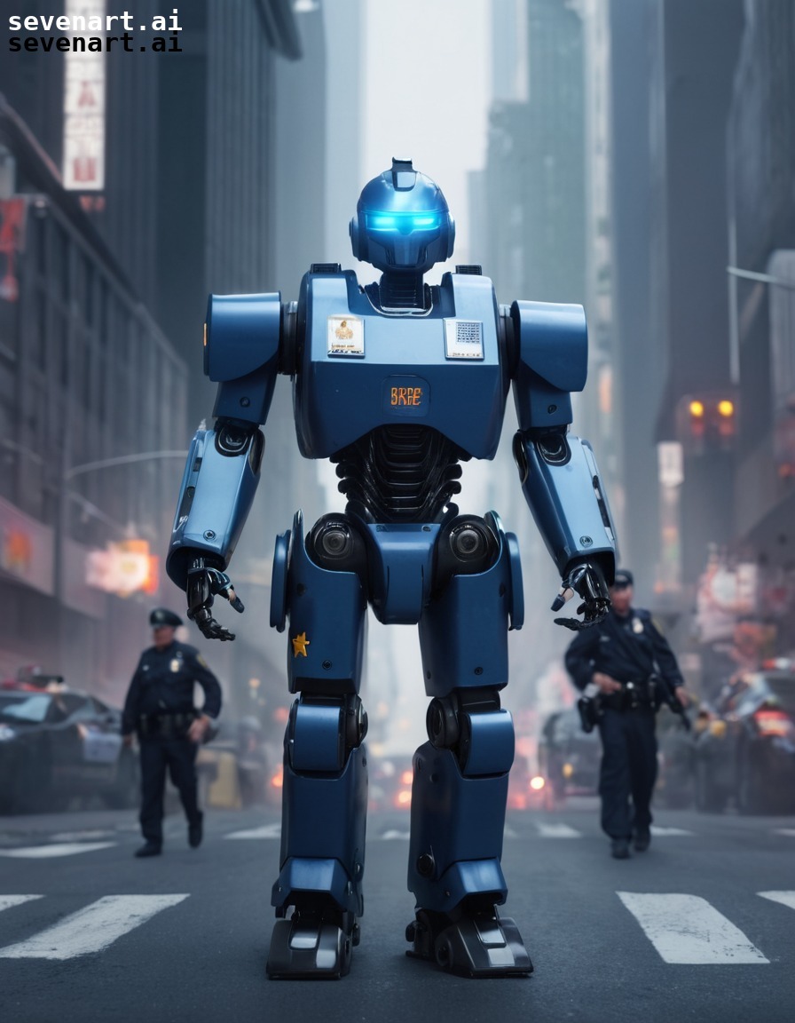 technology, law enforcement, robot, cityscape, security, future