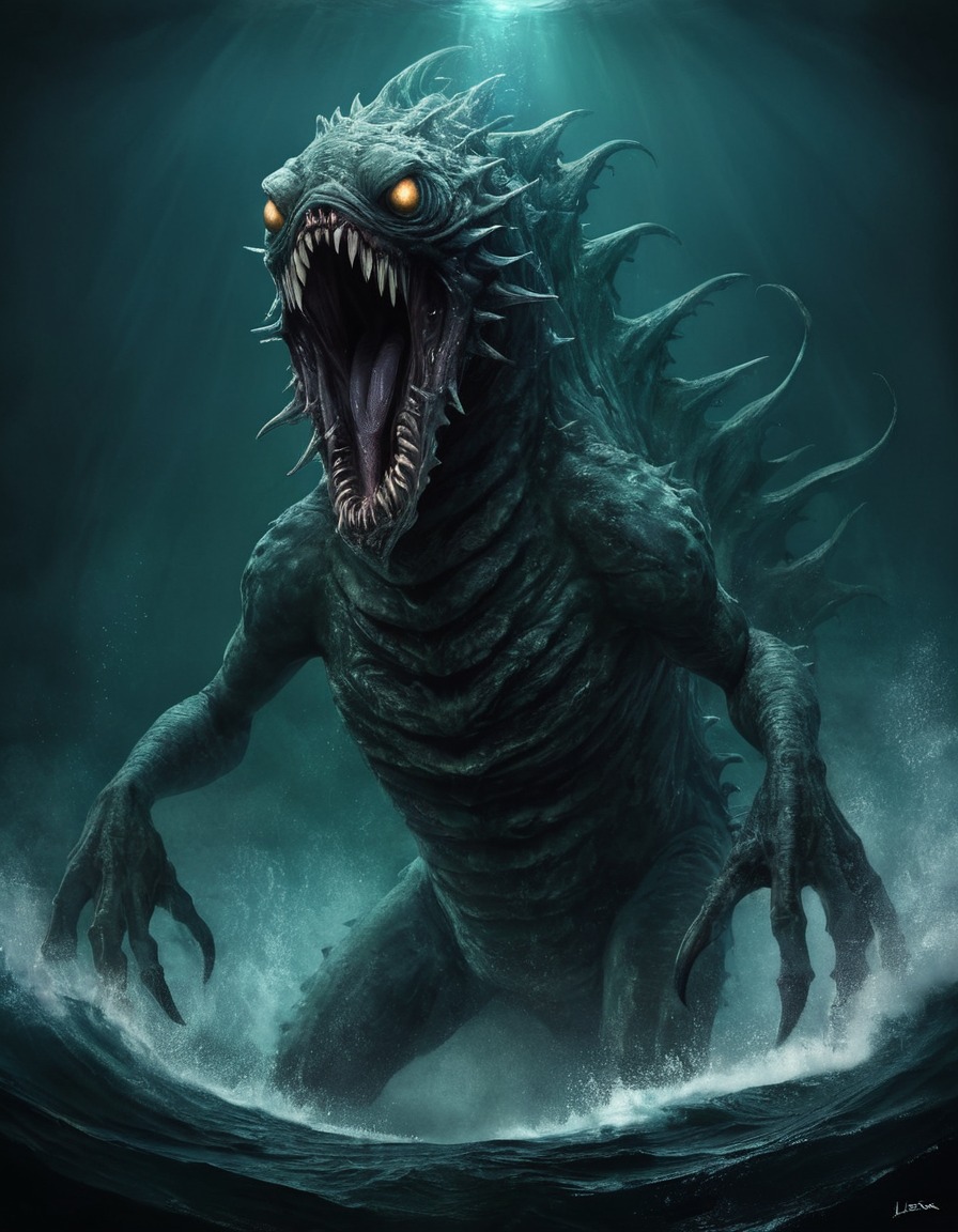 lusca, sea monster, mythical creature, caribbean folklore, legend, maritime legend