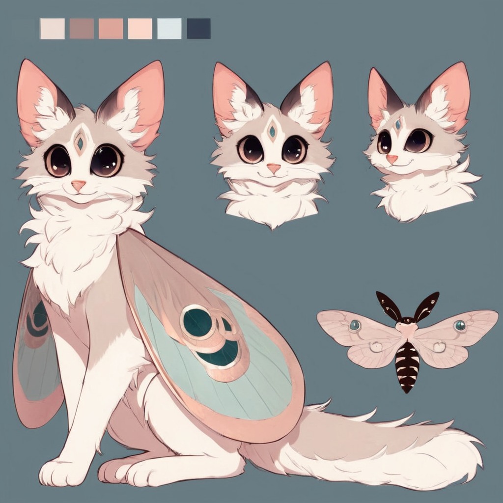 characterdesign, adoptable, adoptablesopen, referencesheet, sale, digitalart, cat, fluffy, animal, feline, originalcharacter, creature